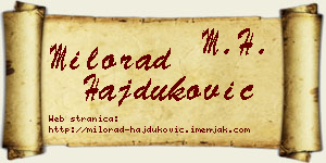 Milorad Hajduković vizit kartica